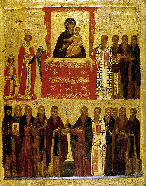 византийская икона XIV века, хранящаяся в Лондоне, в Британском музее