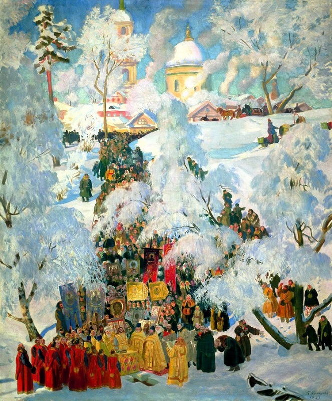 Крещенское водосвятие. Борис Кустодиев. 1921 г.
