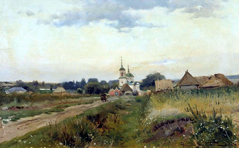 А.В.Маковский "Пейзаж с церковью", 1900г.
