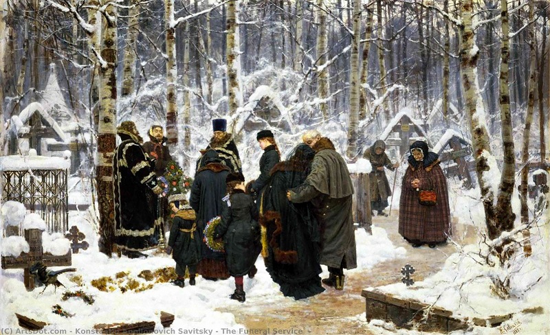 Панихида на кладбище на 9-й день Савицкий Константин Аполлонович